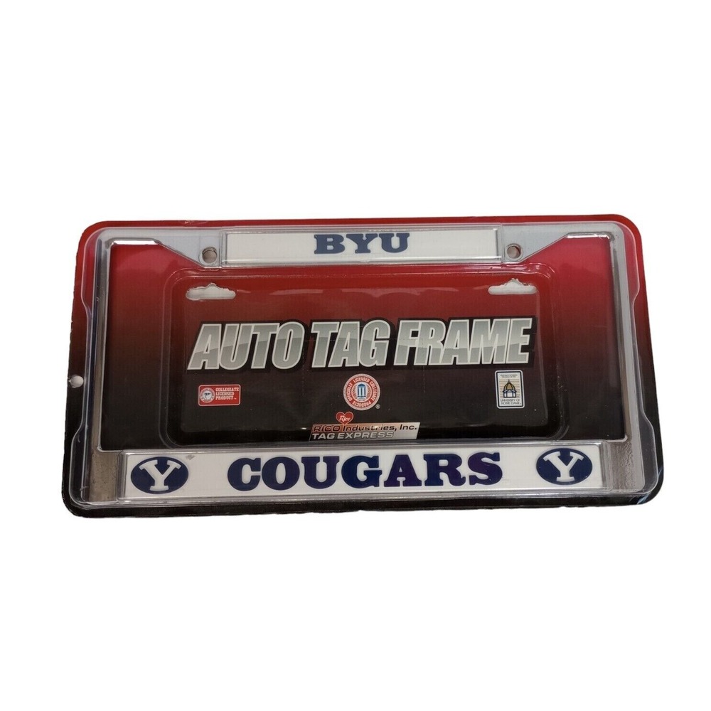BYU Cougars License Plate Frame Rico Industries NCAA Sealed/NEW